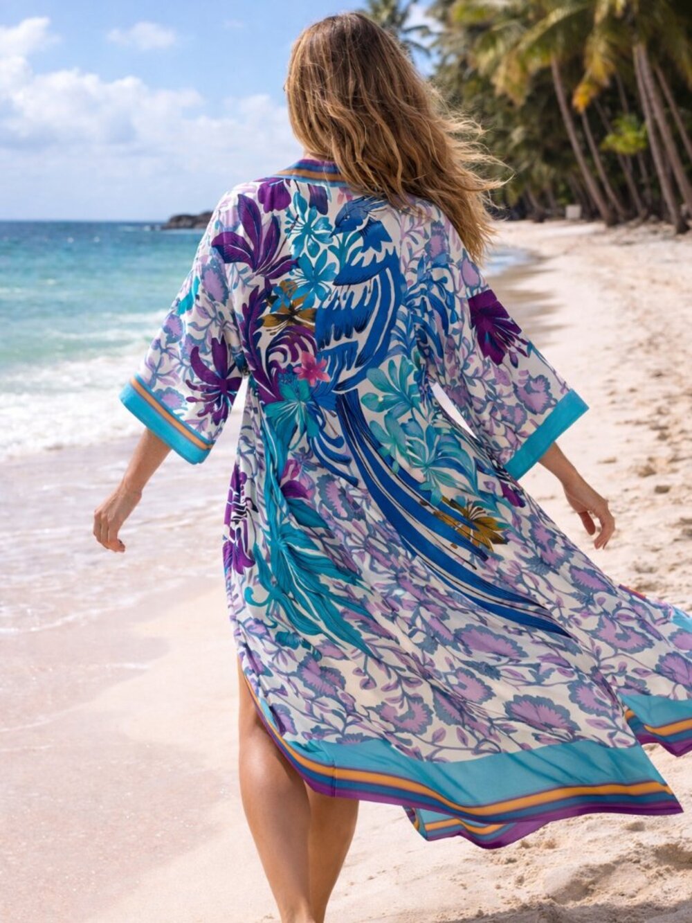 NEW NWT Gottex Bali Kimono Swim Cover Up Robe Medium - Picture 2 of 14
